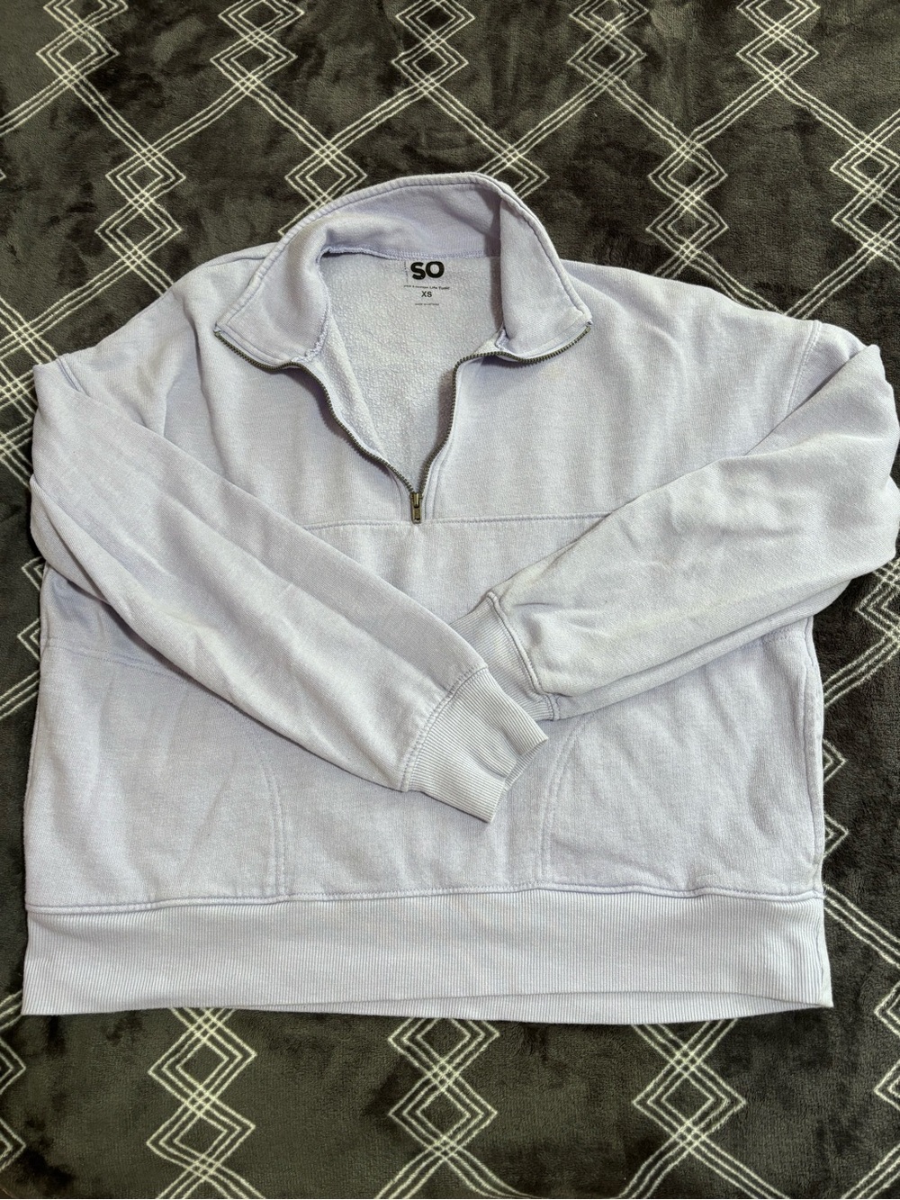SO Lavender Half-Zip Pullover Sweatshirt